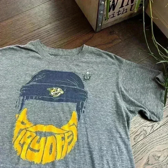 ✨HOST PICK✨Hockey Playoffs Stanley Cup 2017 Nashville Predators Grey Shirt Men L - Picture 5 of 8